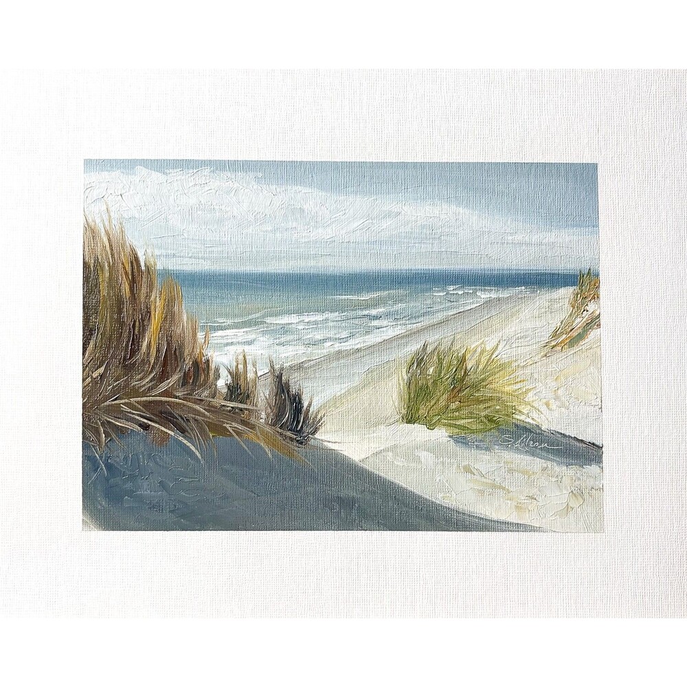 8x10 Original Oil Landscape Painting Seascape Impressionist Beach Dunes Signed